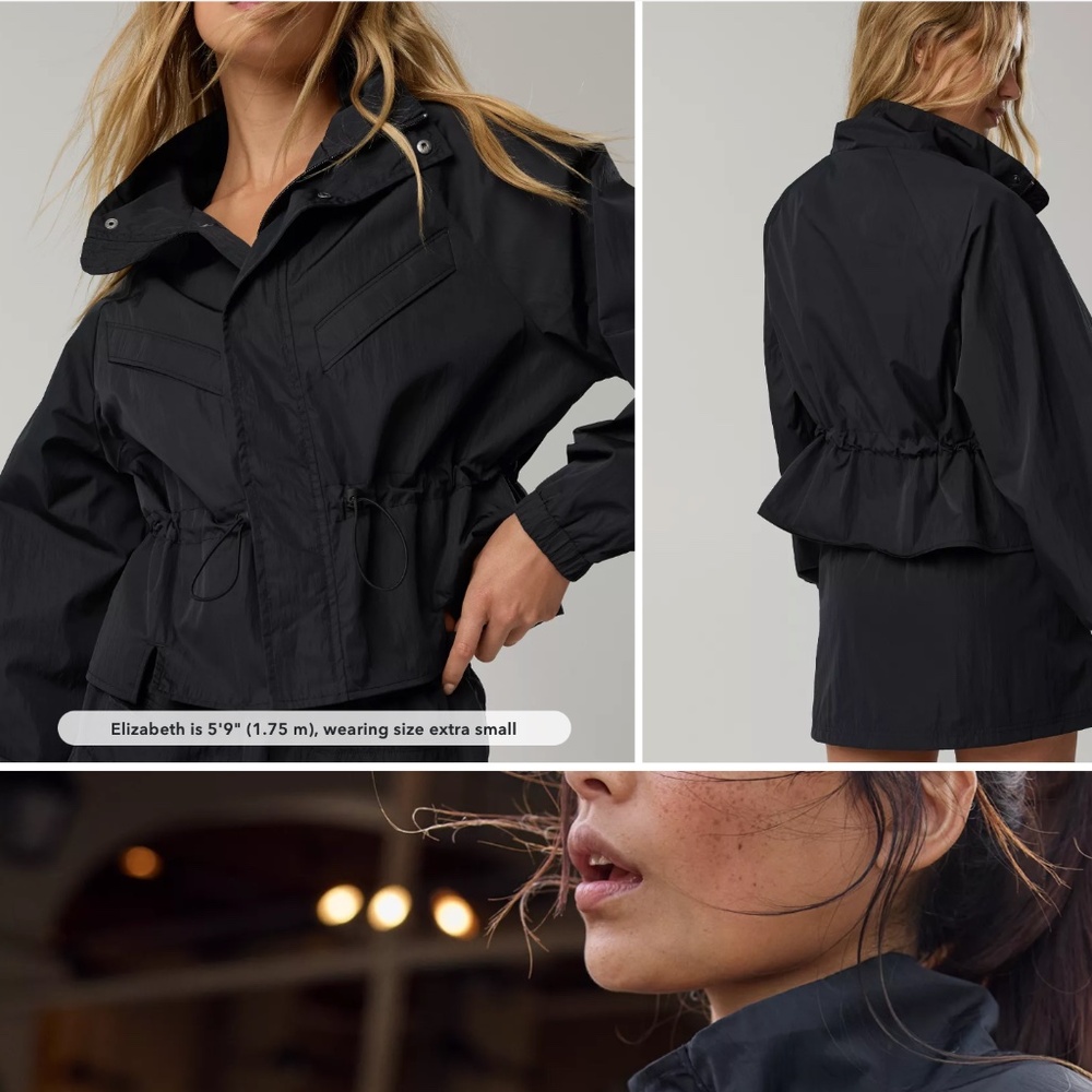 Aerie Lightweight Hiker Jacket, Black, Sz XS - Picture 2 of 4
